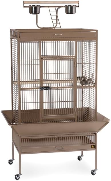 Suburban Sophistication Playtop Bird Home with Spacious Design, Durable Materials, Removable Perches Medium/Coco