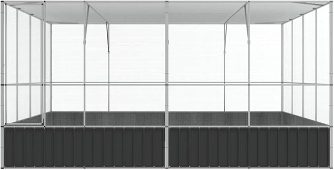 Outdoor Aviary Bird Cage, Galvanized Steel Outside Ample Activity Space Birdcage, 164.6"x163"x83.5", -262