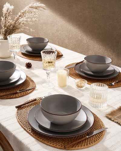 Venus Stoneware Dinnerware Sets with Pasta Bowls (24 Count)