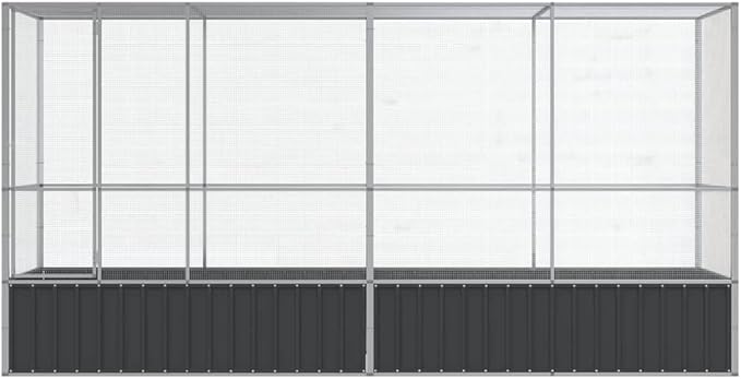 Steel Aviary with Extension, Large Bird Cage with Lockable Door, Aviary Spacious and Versatile Cage Ideal for Parakeets, Parrots, Lovebirds, Cockatiels, Pigeons, 164.8"x42.1"x83.5",-276