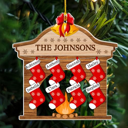 Stocking Personalized Family Christmas Acrylic Ornament 2025