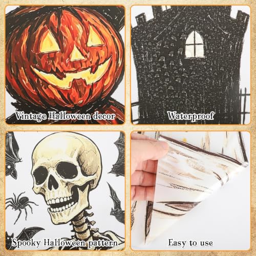 Vintage Halloween Window Clings 6 Sheets (6 Count)
