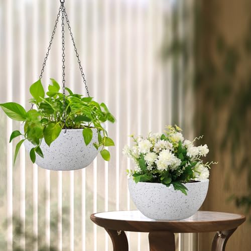 10 inch Hanging Planters for Indoor Outdoor Plants (2 Count)