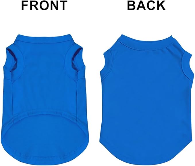 Custom Dog Clothes Shirts for Small Large Dogs Breathable Pet Shirt Customized Image Text Sleeveless Tank Tops for Puppy Cats Customize Pets Apparel Gifts, Blue, XXL