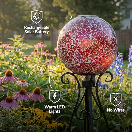 Sunnydaze Solar Gazing Ball for Garden