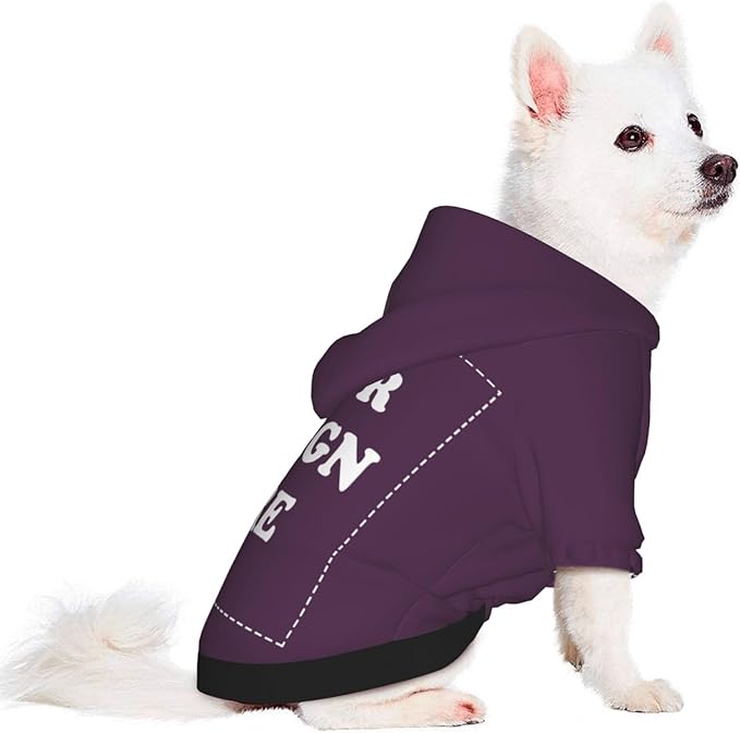 Personalized Chihuahua Dog Hoodie, Custom Pet Warm Sweatshirt Costume with Name Number Photo, Customize ID Clothes for Pupppy Kitten Dogs Cats, PlumPurple, XL