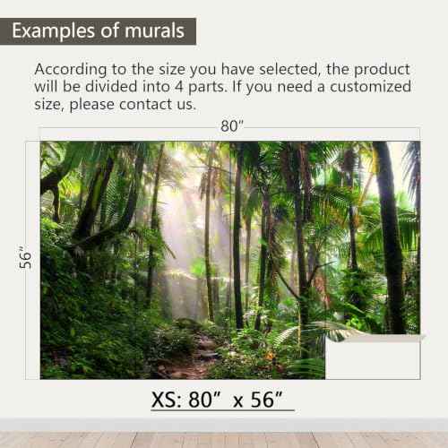 Tropical Forest Peel and Stick Wallpaper Landscape Trees Mural