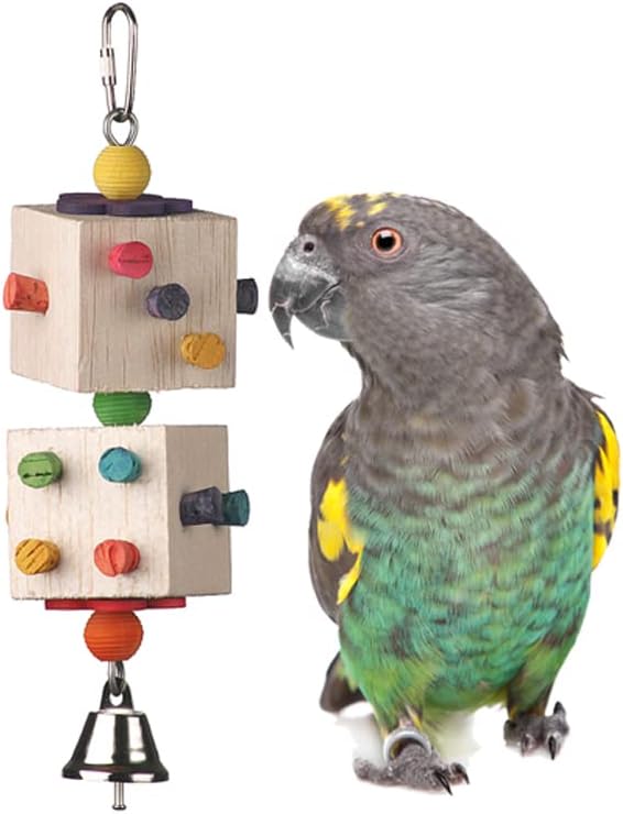Super Bird Creations SB1103 Parrot-Dice Bird Toy, Medium Bird Size, 9" x 2.5" x 2.5"