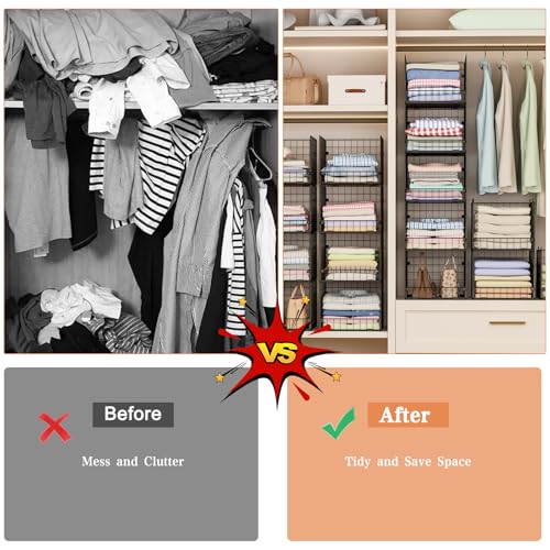 5 Tier Stackable Closet Storage Baskets