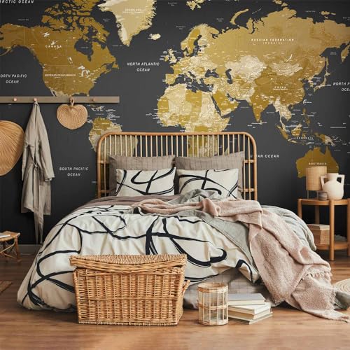 Wall Mural World Map 138x101 in (96.44 Sq Ft)