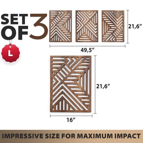 Modern Wooden Wall Sculptures (3 Count)