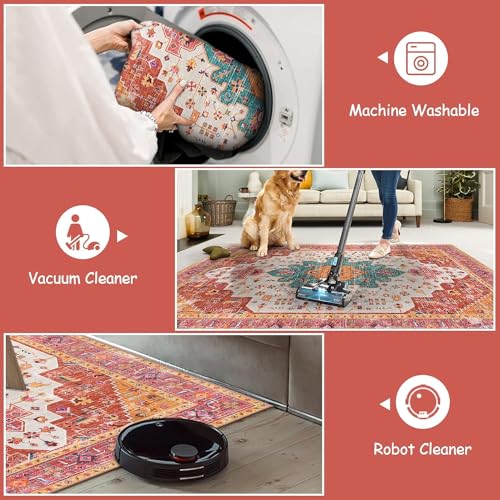 Ultra Thin Washable 10x14 Area Rugs for Bedroom (140 Sq Ft)