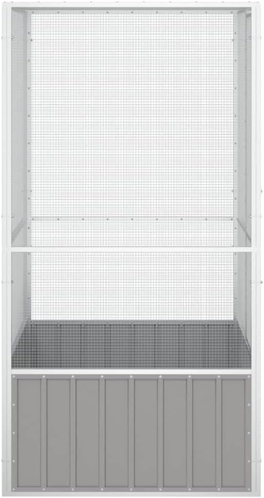 Tidyard Large Bird Cage, Galvanized Steel Outdoor Aviary with Secure Lock, 43.7 x 42.1 x 83.3 Inches Rectangular Metal Cage for Multiple Birds in Garden or Terrace