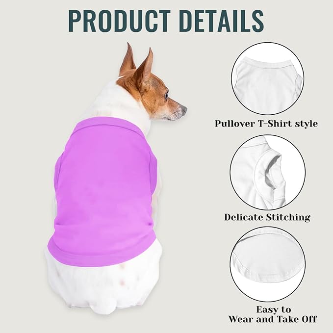 Custom Dog Shirt Pet Clothes Breathable Shirts for Small to Large Dogs Customized Name Logo Photo Puppy Outfits Personalized Sleeveless Vest Pets Apparel Light-Purple, XXL