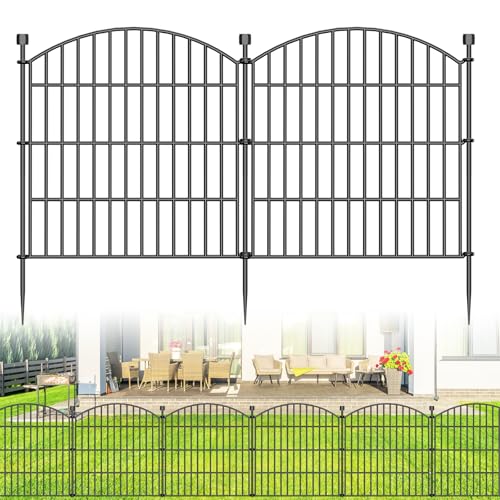 10 Panel No Dig Decorative Garden Fence 24" H x 20'L Outdoor Dog Barrier (40 Sq Ft)