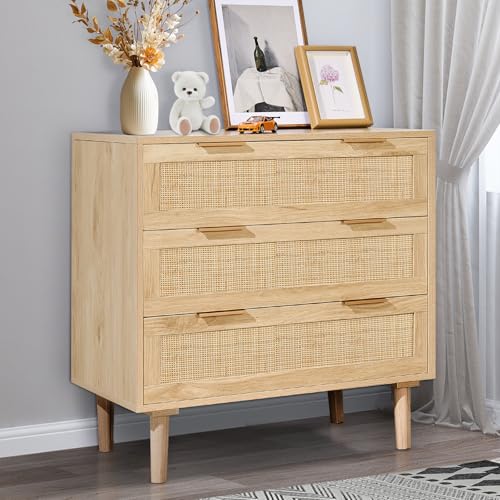 3 Drawer Rattan Dresser