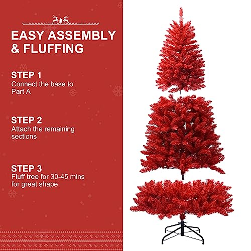 7ft Red Artificial Christmas Tree