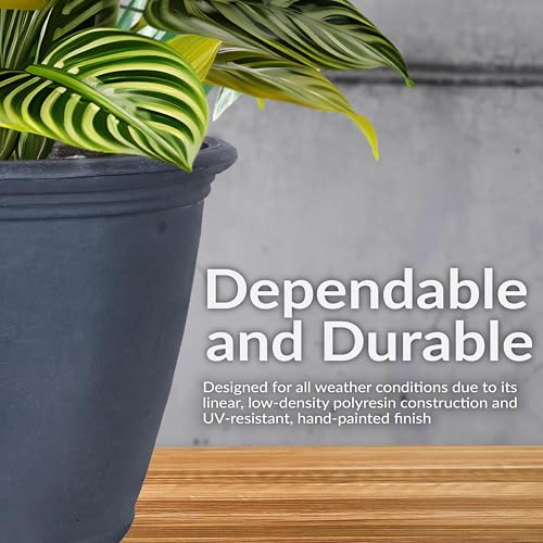 Sunnydaze Anjelica 24'' Large Plastic Planter Pot for Plants (3 Count)