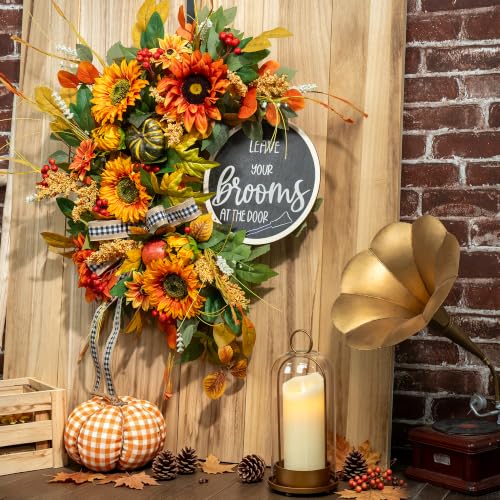 Fall Wreaths for Front Door 24 Inch Outside