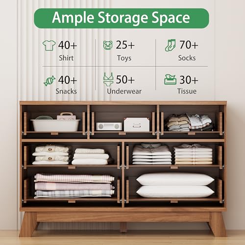 Fluted Dresser for Bedroom with 7 Drawers
