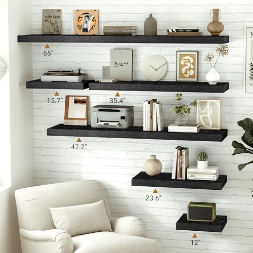 Black Floating Shelves (2 Count)