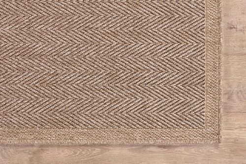 Indoor and Outdoor Runner Rug Natural Herringbone Seagrass Boho Design Easy