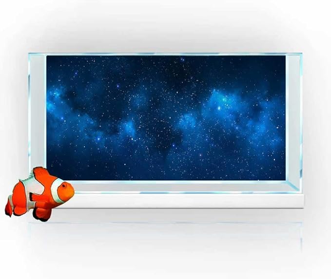 60X24IN Starry Aquarium Background, Art Starry Fish Tank Decorations Background, with 8 EVA Double-Sided Tape