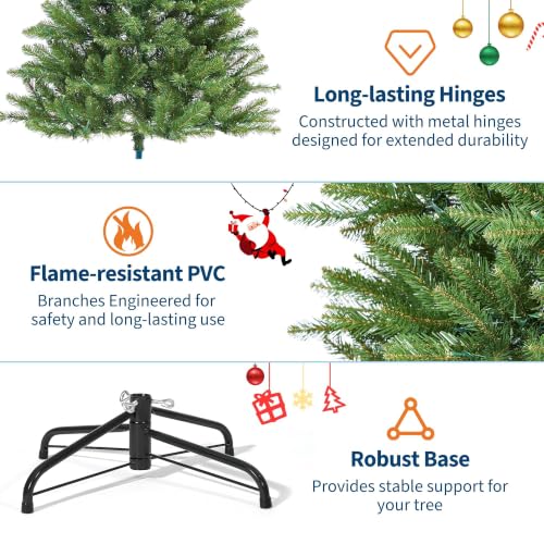 10ft Prelit Fraser Fir Wide Artificial Christmas Tree with RGBW Light