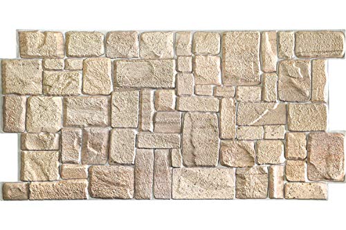 Beige Faux Limestone PVC 3D Wall Panel