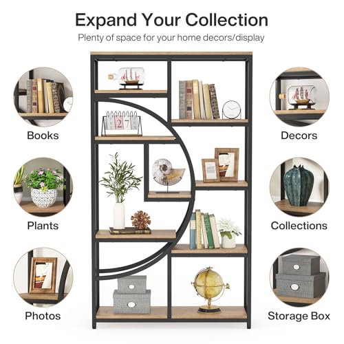 Bookshelf Industrial Etagere Bookcase (2 Count)