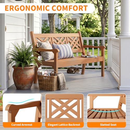 54" Poly Lumber Outdoor Patio Bench Weatherproof