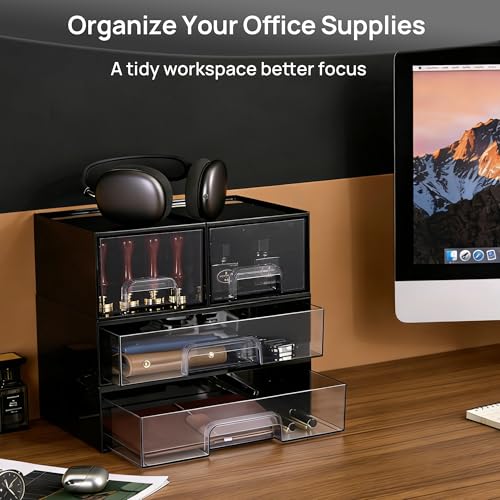 Black Stackable Storage Drawers (2 Count)