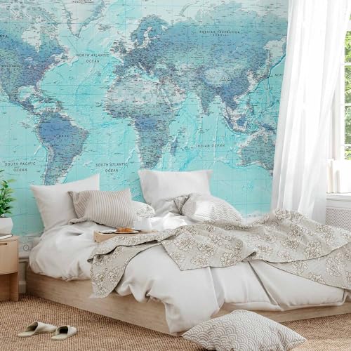 Wall Mural World Map 98x69 in (47.14 Sq Ft)