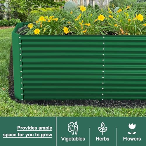 8x4x3ft Rectangular Galvanized Raised Garden Beds