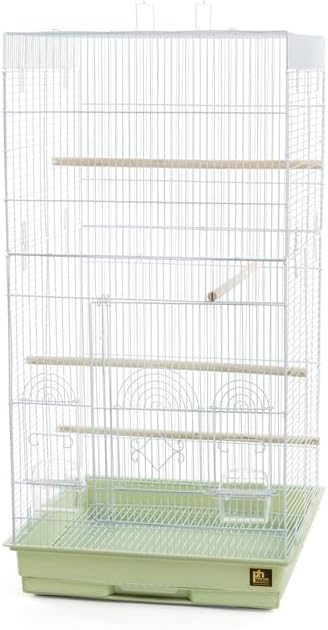 Neo-Classical Nostalgia Tall Cage with Elegant Design, Spacious Interior, Durable Construction, and Vertical Layout Sage Green