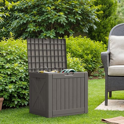 Resin Deck Box 40 Gallon Waterproof Outdoor Storage Box