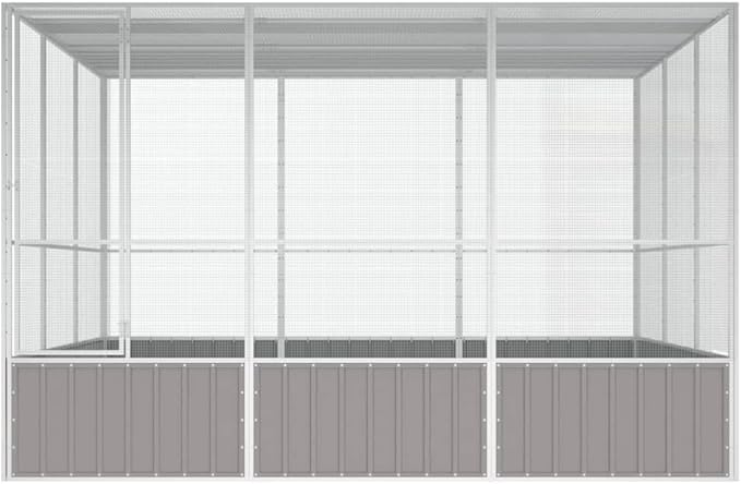 Large Flight King Bird Cage, Steel Bird Cage Flight Cage for Cockatiels African Parakeets Green Cheek Conures Pigeons Parrot, Gray 119.1"x127.8"x83.3",-972