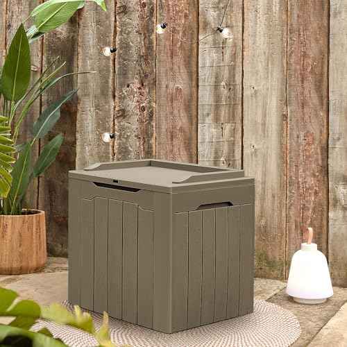 31 Gallon Resin Deck Box All Weather Outdoor Storage Boxes for Patio Furniture Set