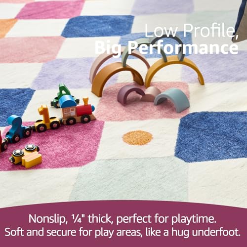 4ft Round Kids Rug Washable Playroom Rug Colorful Classroom Berries (12.57 Sq Ft)