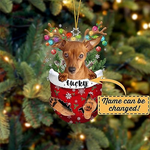 Red Miniature Pinscher Dog Christmas Ornament