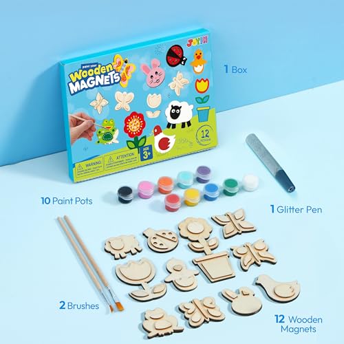 12 Wooden Magnet Painting Kit (12 Count)