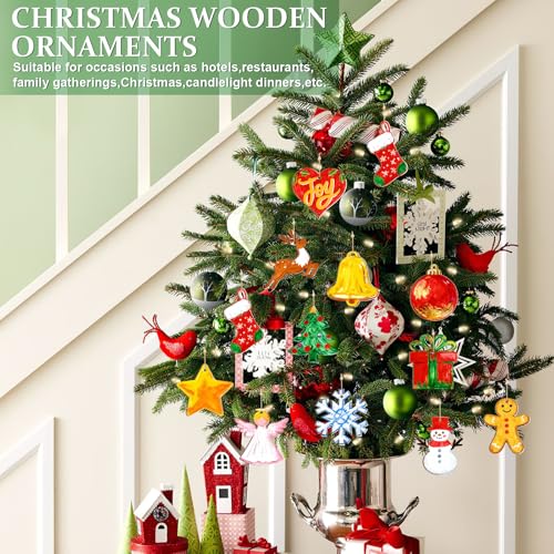 80PCS Wooden Christmas Ornaments to Paint (80 Count)