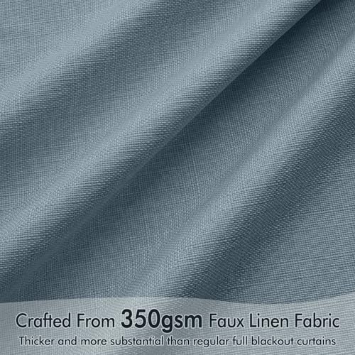 100% Blackout Back Tab Pleat Linen Curtains 50" Wx102 L (2 Count)