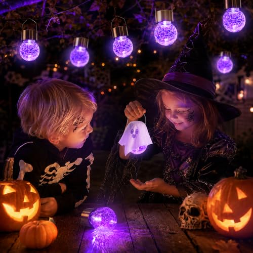 Solar Hanging Lights Outside Halloween Decoration Lanterns 8 PC (8 Count)