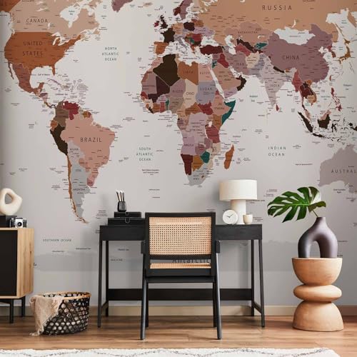 Wall Mural World Map 98x69 in (47.14 Sq Ft)