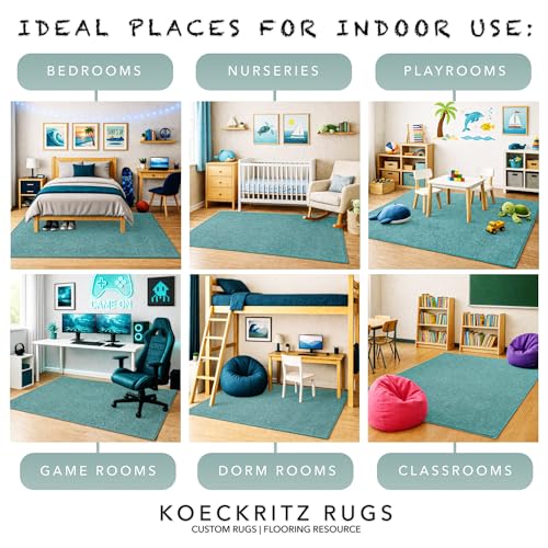 Soft & Colorful 5' x 5' Kids Classroom Area Rug (25 Sq Ft)