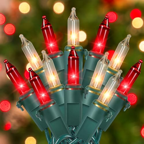 Red Warm White Christmas Lights (50 Count)