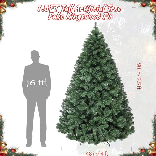 7.5ft Unlit Fraser Fir Wide Artificial Christmas Tree