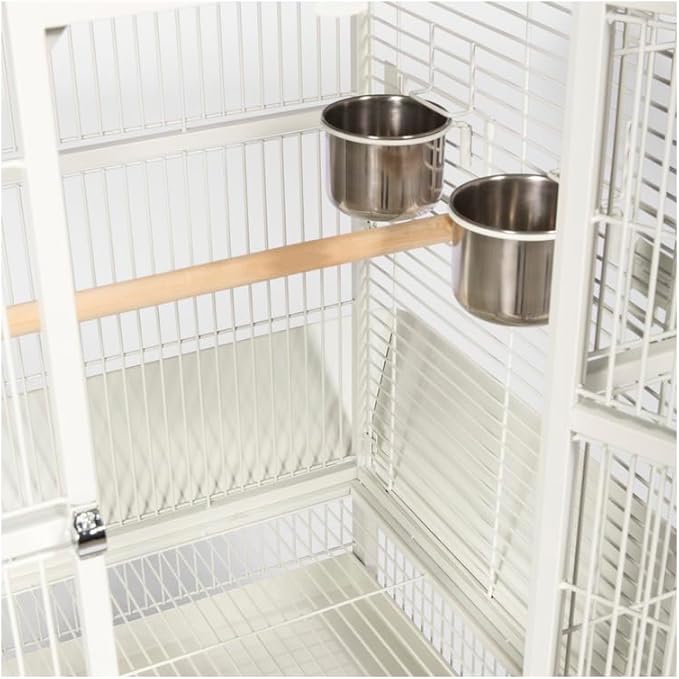Suburban Sophistication Playtop Bird Home with Spacious Design, Durable Materials, Removable Perches Small/Chalk White