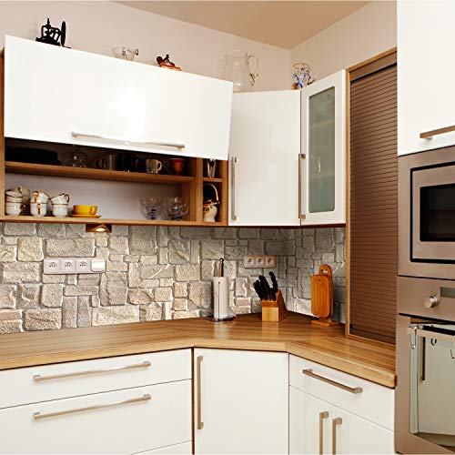 Beige Faux Limestone PVC 3D Wall Panel